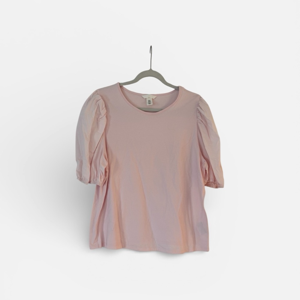 H&M Light Pink Puff Sleeve Blouse